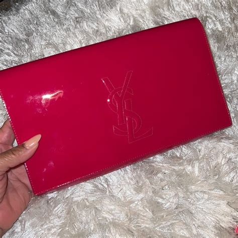 white ysl patent leather|YSL patent leather clutch.